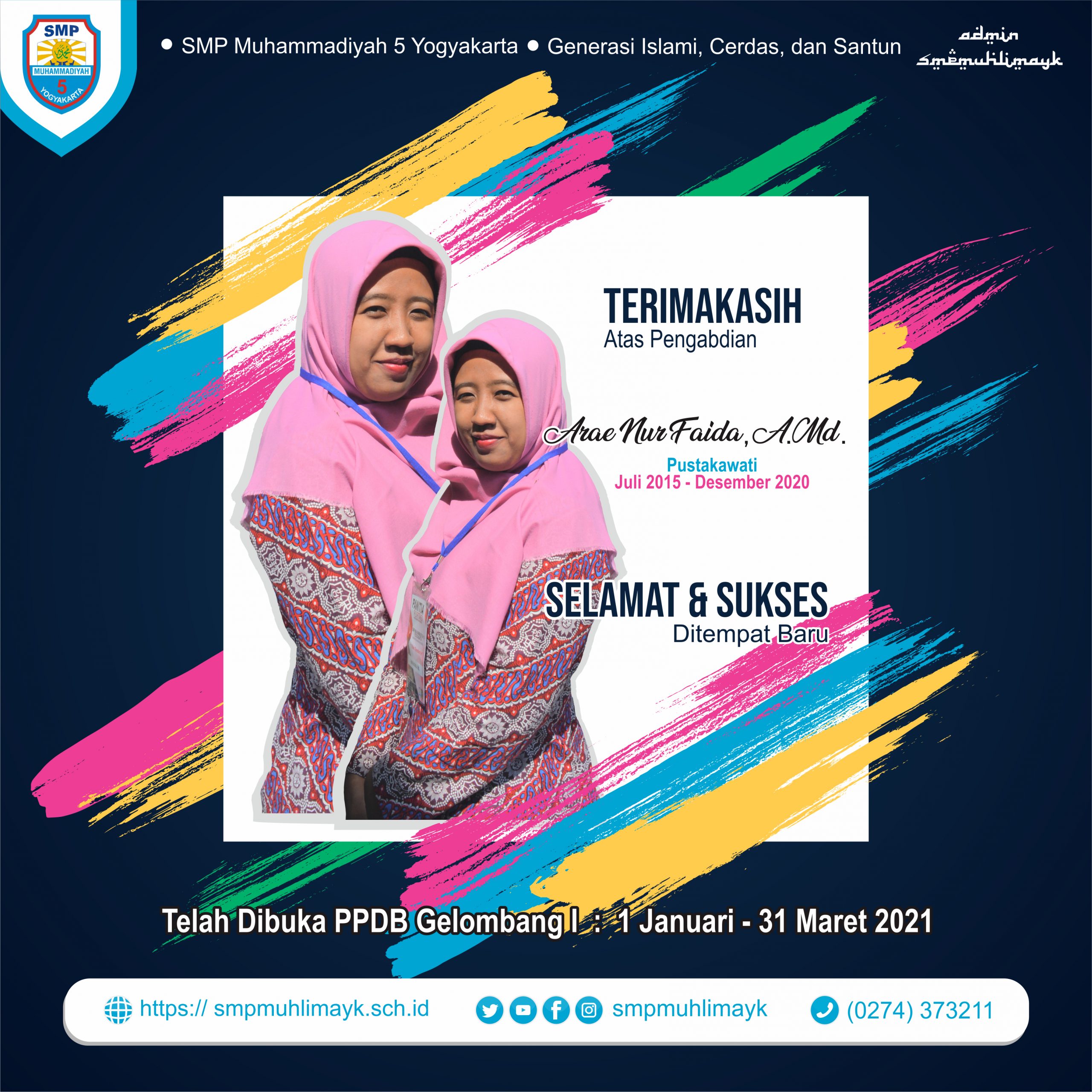 Ucapan Terimaksih Kepada Arae Nur Faida, A.Md.