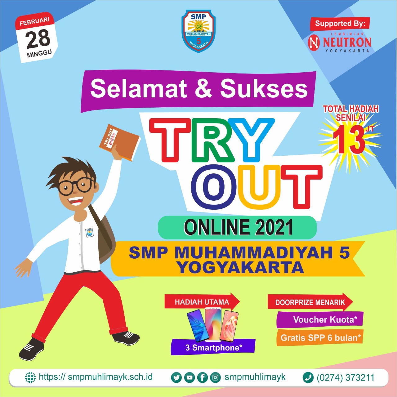 Selamat dan Sukses Try Out Online 2021 SMP Muhammadiyah 5 Yogyakarta