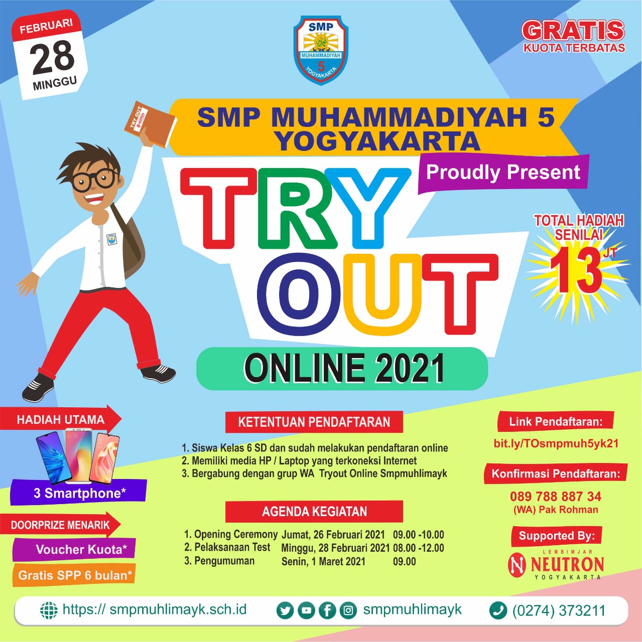Try Out Online 2021 SMP Muhammadiyah 5 Yogyakarta