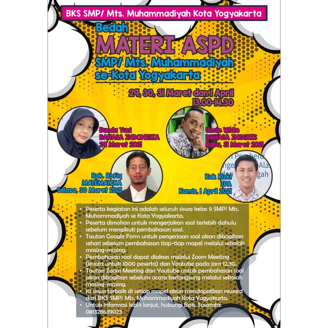 Bedah Materi ASPD SMP/MTS Muhammadiyah se-Kota Yogyakarta Bedah Materi ASPD SMP/MTS Muhammadiyah se-Kota Yogyakarta