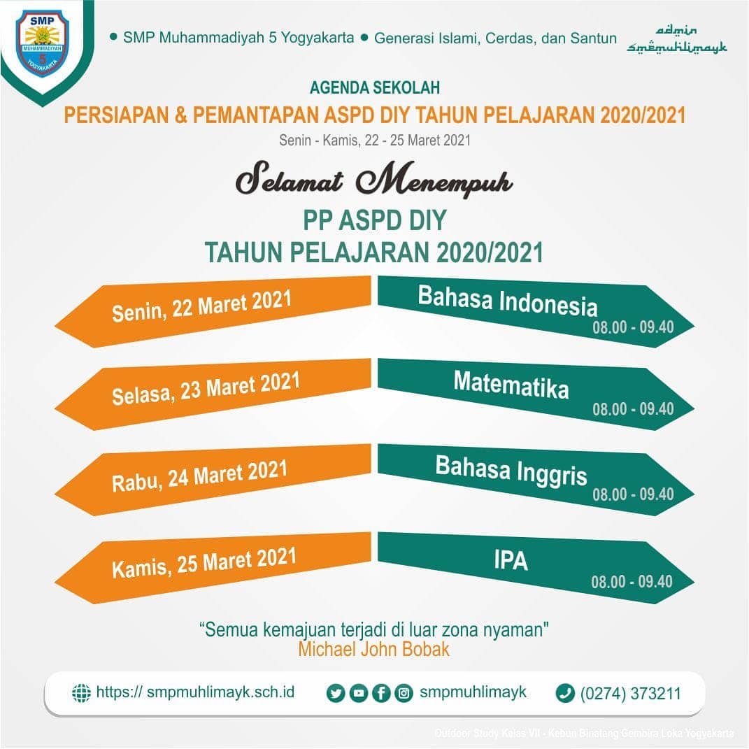 Persiapan dan Pemantapan ASPD DIY Tahun Pelajaran 2020/2021