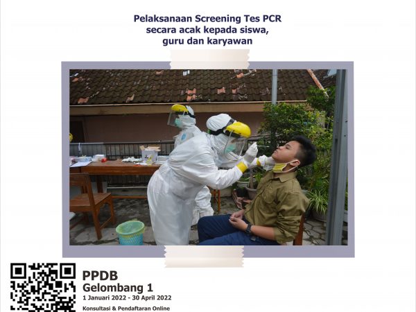 Screening Tes PCR Acak kepada guru, karyawan dan siswa SMP Muhammadiyah 5 Yogyakarta