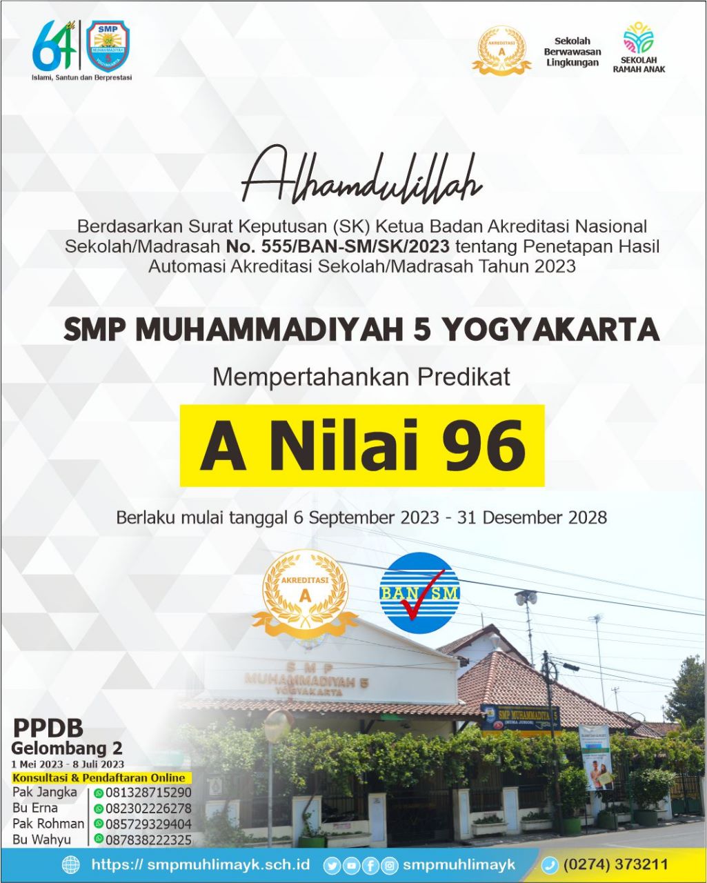 Akreditasi SMP MUHAMMADIYAH 5 YOGYAKARTA