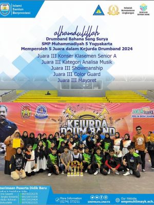 SMP Muhammadiyah 5 Yogyakarta memperoleh 5 Juara, KEJURDA DRUMBAND 20244 SMP Muhammadiyah 5 Yogyakarta memperoleh 5 Juara, KEJURDA DRUMBAND 20244