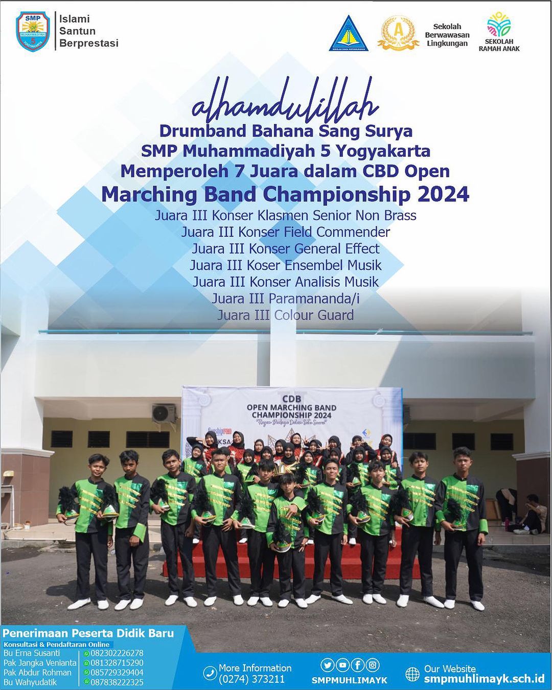 SMP Muhammadiyah 5 Yogyakarta memperoleh 7 Juara, CBD OPEN MARCHING BAND CHAMPIONSHIP 2024 SMP Muhammadiyah 5 Yogyakarta memperoleh 7 Juara, CBD OPEN MARCHING BAND CHAMPIONSHIP 2024