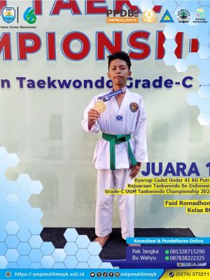 Juara 1, Kejuaraan Taekwondo Se-Indonesia Grade-C UGM Taekwondo Championship 2024 (Kyorugi Cadet Under 41 KG Putra) Juara 1, Kejuaraan Taekwondo Se-Indonesia Grade-C UGM Taekwondo Championship 2024 (Kyorugi Cadet Under 41 KG Putra)