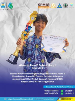 Juara 3 Lomba Speak Up Contest Sekolah Adiwiyata dalam Rangka Harin Peduli Sampah Nasional 2025 Juara 3 Lomba Speak Up Contest Sekolah Adiwiyata dalam Rangka Harin Peduli Sampah Nasional 2025