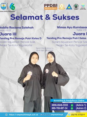 Juara 3 Tanding Pra Remaja Putri Kelas D dan Juara 2 Tanding Pra Remaja Putri Kelas B Kejuaraan Pencak Silat Pelajar Se-Kota Yogyakarta Juara 3 Tanding Pra Remaja Putri Kelas D dan Juara 2 Tanding Pra Remaja Putri Kelas B Kejuaraan Pencak Silat Pelajar Se-Kota Yogyakarta