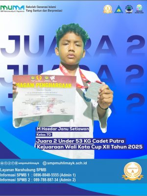 Juara 2 Under 53 kg Cadet Putra kejuaraan Wali Kota Cup XII Tahun 2025 Juara 2 Under 53 kg Cadet Putra kejuaraan Wali Kota Cup XII Tahun 2025