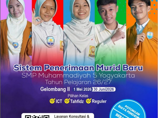 SPMB Gelombang 2 SMP Muhammadiyah 5 Yogyakarta